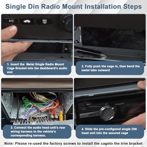 Universal Single Din Stereo Radio Replacement Fitting Cage Kit