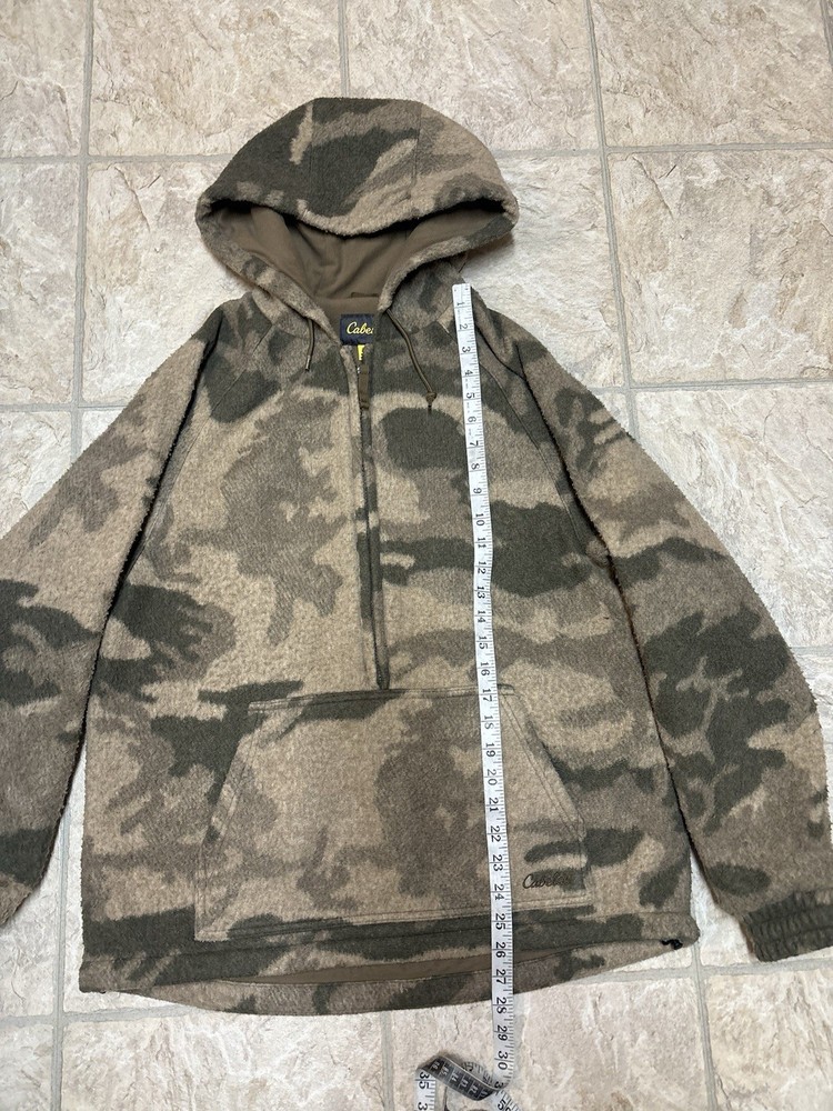 Cabelas Wooltimate Windshear Wool Camo Jacket 1/2 Zip Men’s Medium
