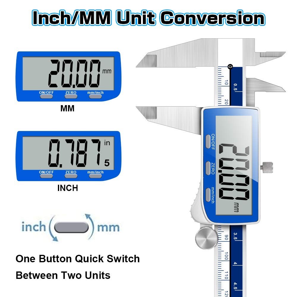 Robust Waterproof Digital Caliper, 6 Inch Range & High-Resolution Measurement