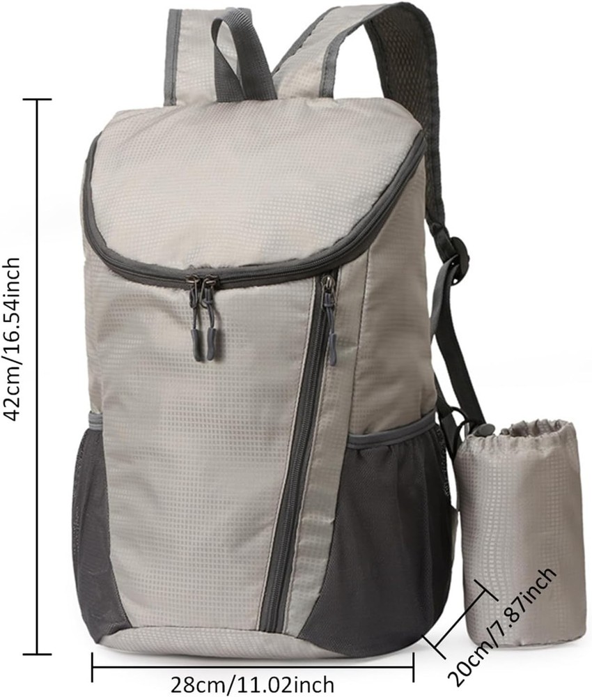 Elegant Grey Utility Backpack - Adjustable 4-Pocket Design for Daily Adventures