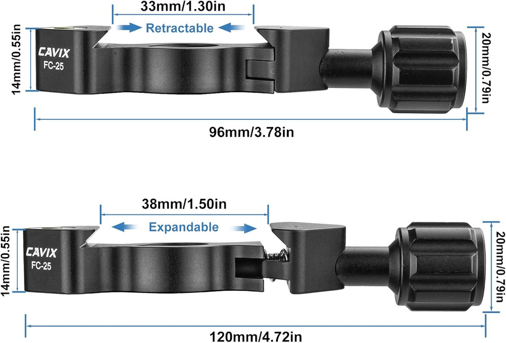 Mini Fish Bone Style Quick Release Clamp - Arca Clamp with 3/8"-1/4" Screw Adapt