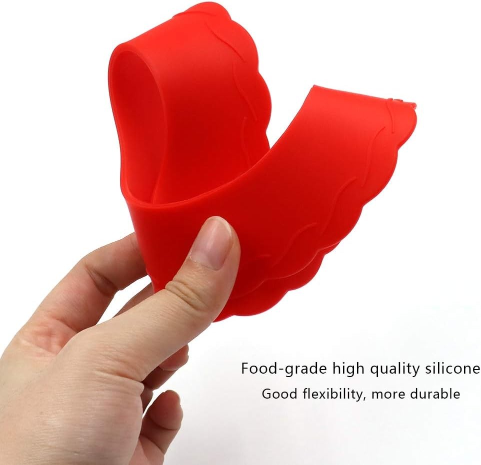 4 Pcs Mini Pie Crust Shields, Silicone Pan Shield for Baking, Red
