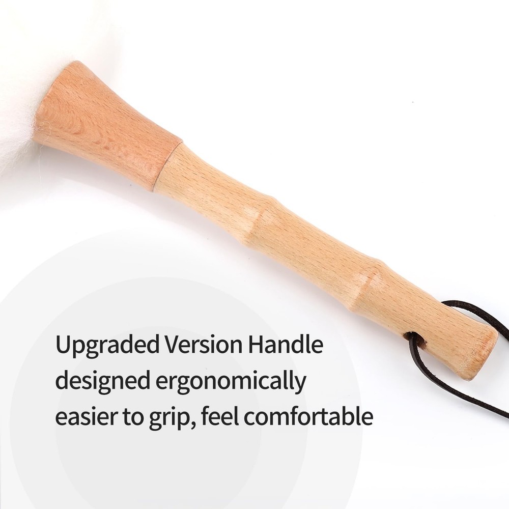 Feather Duster, Lambswool Duster for Cleaning,with Solid Wooden Handle,Leathe...