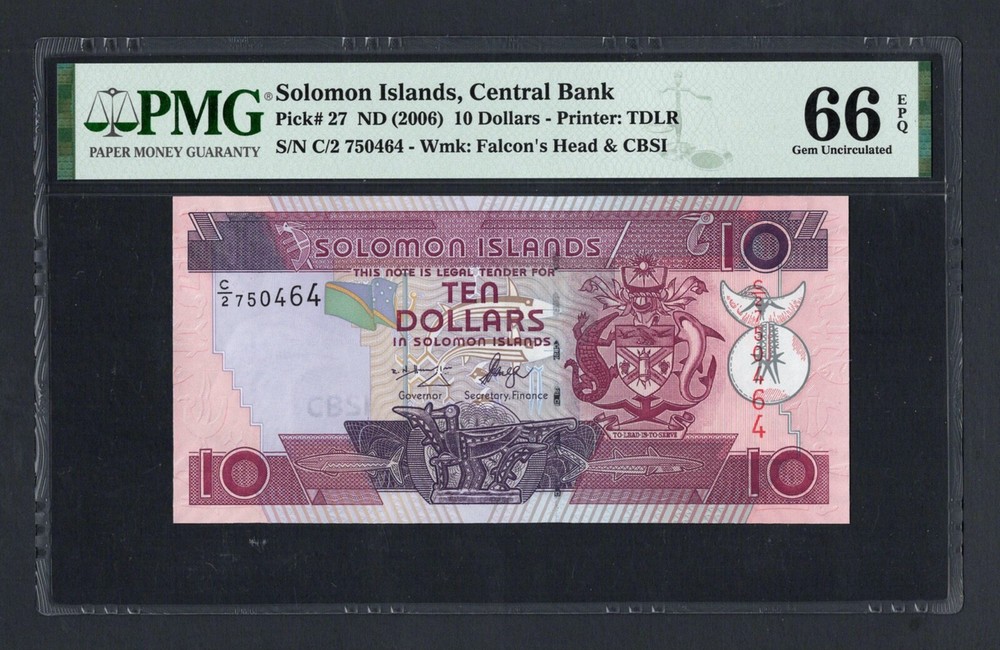 Solomon Islands 10 Dollars ND(2006) P27 Uncirculated Grade 66