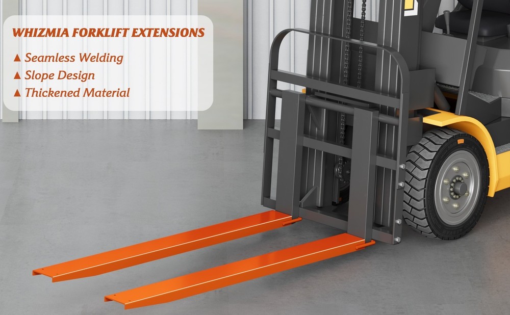 84"Fork Extensions, 4.5'' Width Pallet Fork, 1 Pair Heavy Duty Steel, Orange