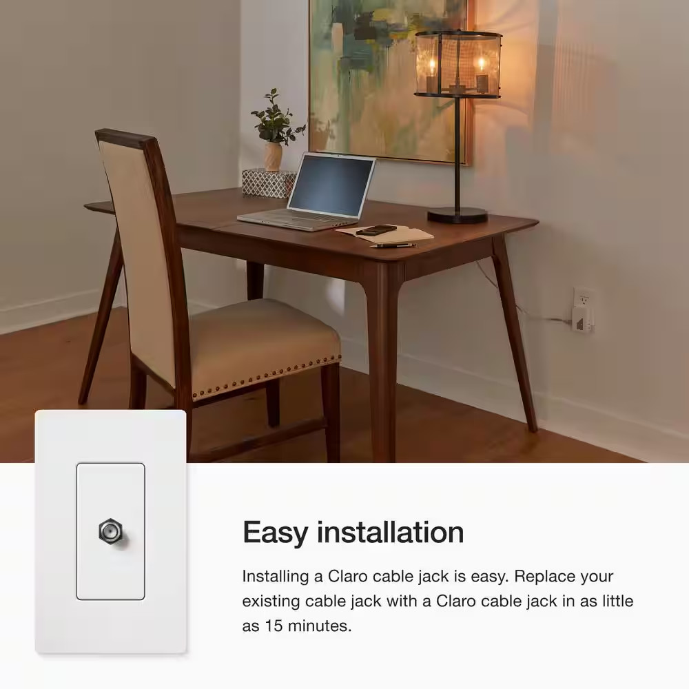 Claro Coaxial Cable Jack, White (CA-CJ-WH)