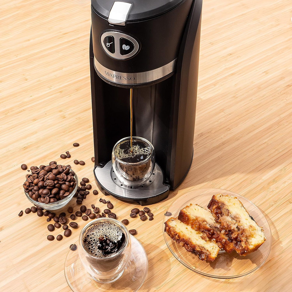 2 in 1 Grind & Brew Automatic Personal Coffee Maker, Automatic Single Serve Coff