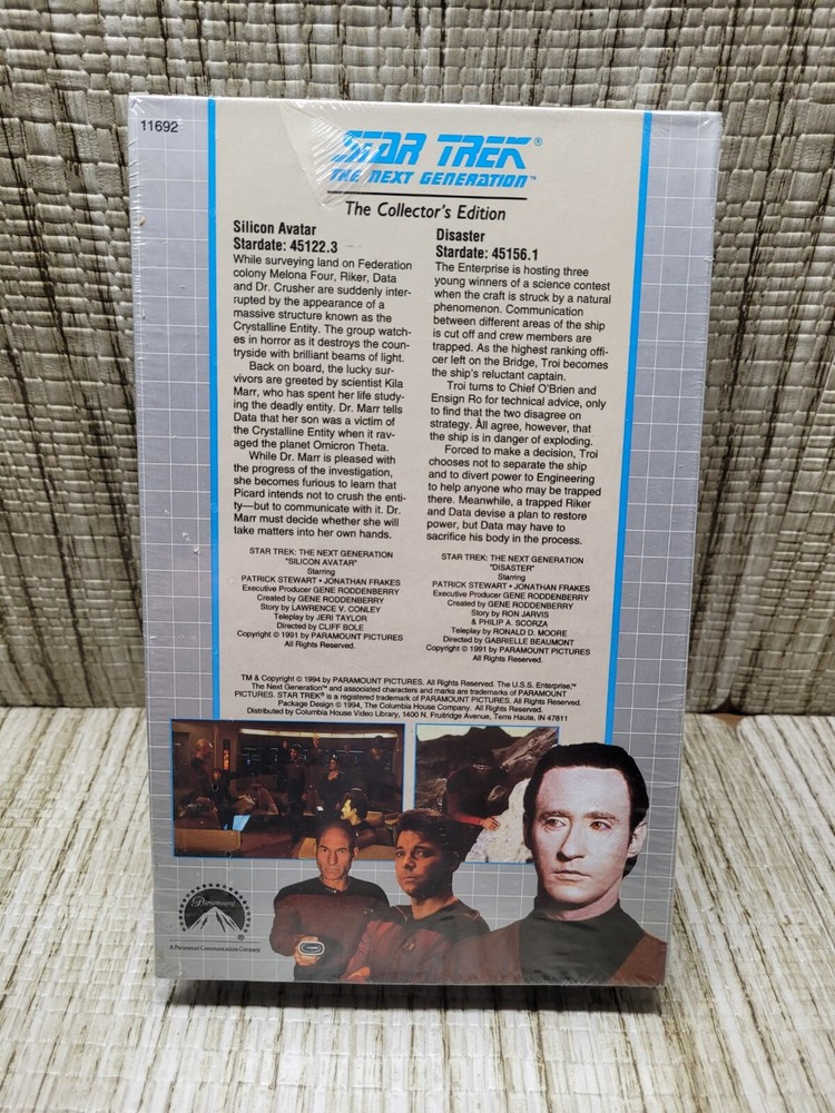 VHS Star Trek The Next Generation SILICON AVATAR/DISASTER