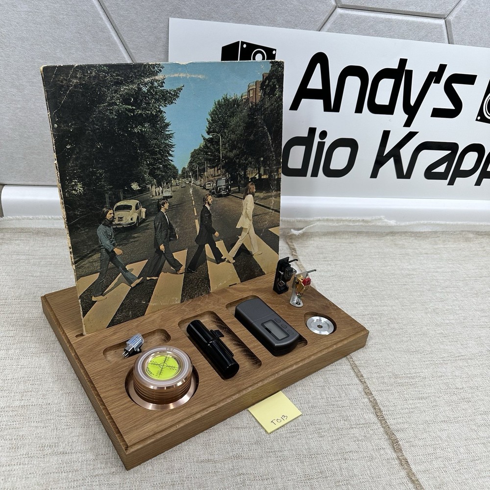 Record Stand Accessory Organizer Headshell Stand - Beautiful Solid Oak - Read