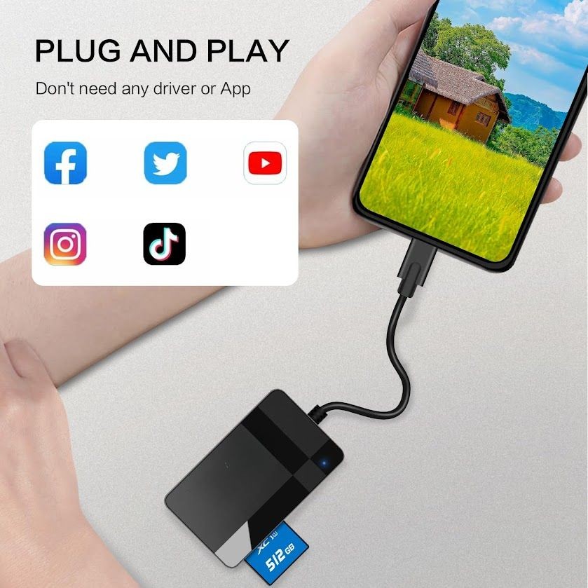 Type-C All In One Multi Memory Card Reader for SD/TF/CF/MS - Fast Data Transfer