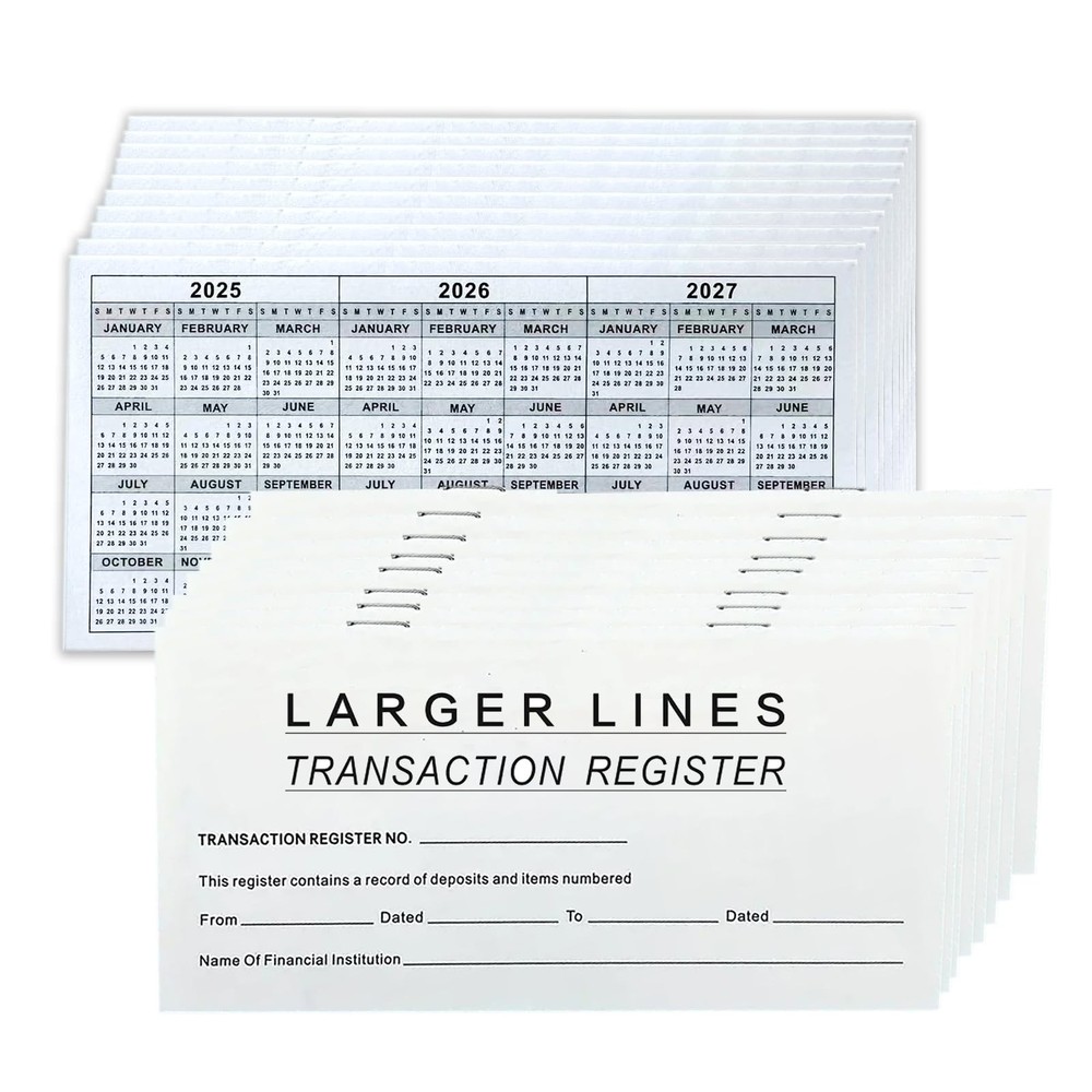 12 Pack Checkbook Register, Check Registers for Personal Checkbook, 6" × 3",...