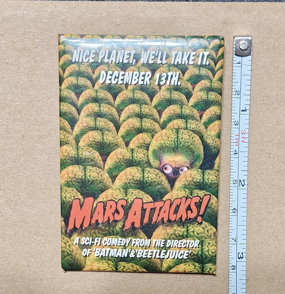 Mars Attacks! Movie Promo Button Pin 1996