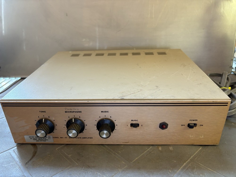 Vtg Raymer Model 801-40 Solid State Amplifier Amp Powers On As Is
