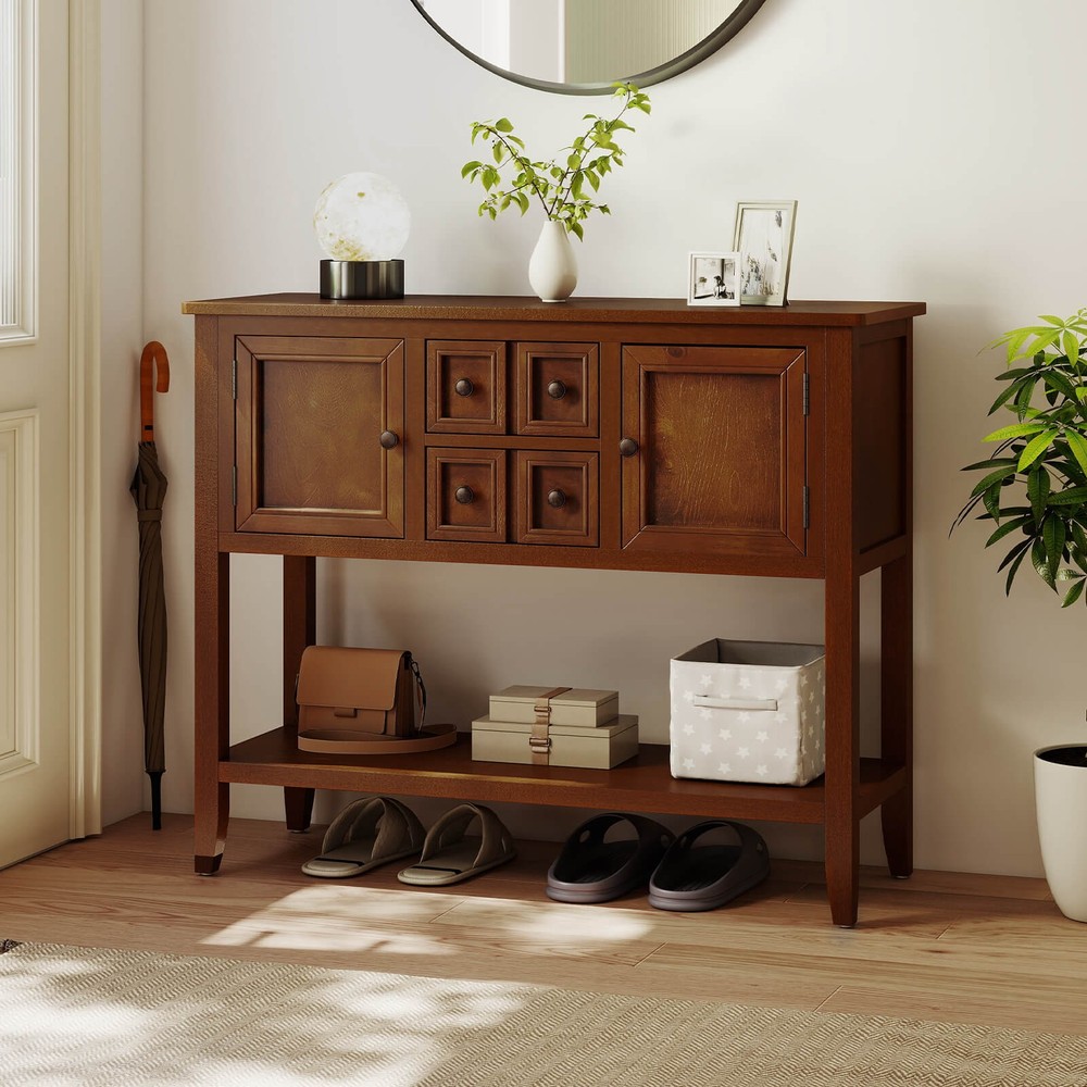 Buffet Sideboard Cabinet Entryway Console Table with 2 Doors and 2 Drawers