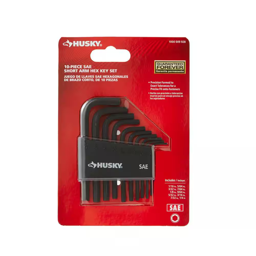 SAE Short Arm Hex Key Set (10-Piece)