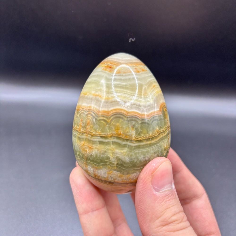 Vibrant Multi-Color Stone Sphere Egg (approx. 280 grams)