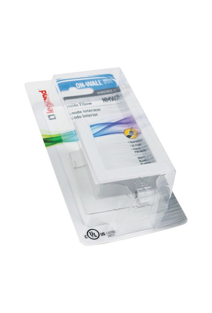 Wiremold NMW7 Wireway Inside Elbow, Non-Metallic, Plastic, White