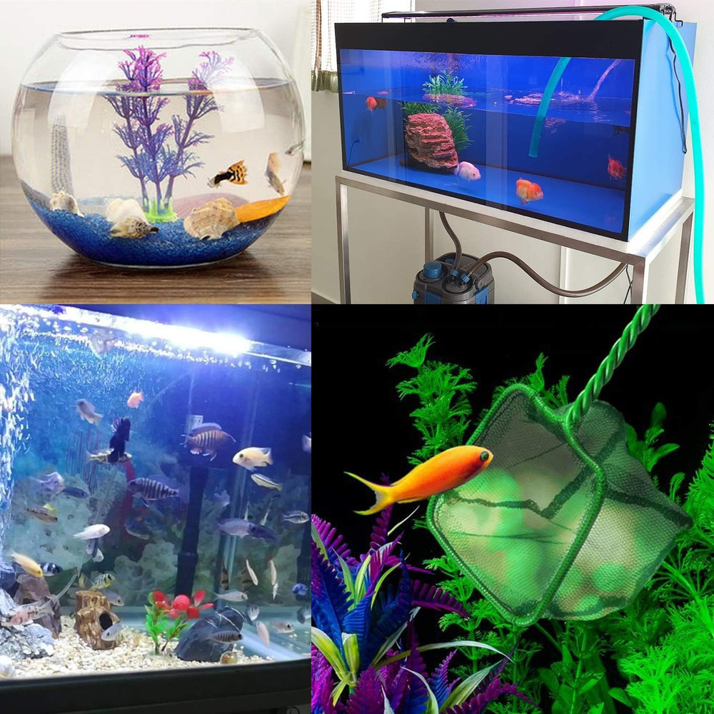 2 Pack Aquarium Fish Nets, 4 Inch Small Mesh Fish Catch Nets with Plastic Handl