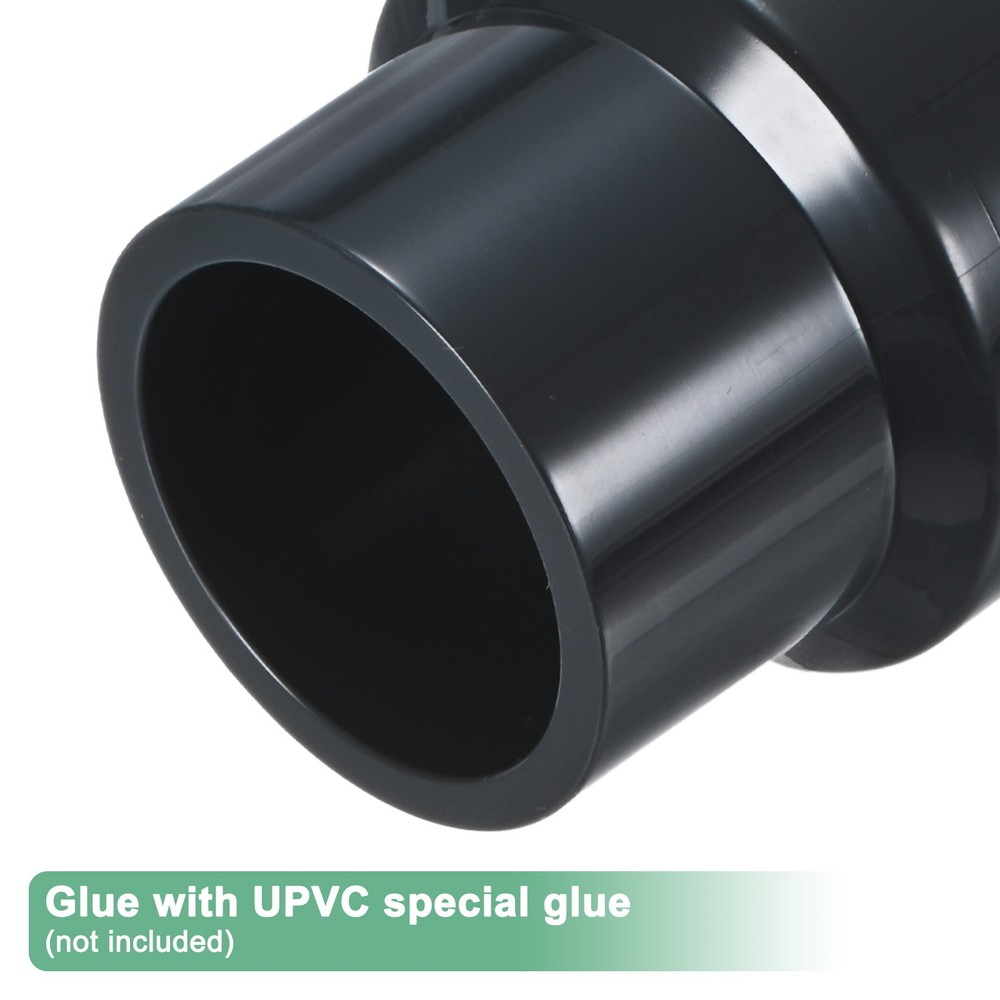 2-Pack UPVC Reducer Pipe Fitting, DN32*25 Reducing Coupling Connector, Grey