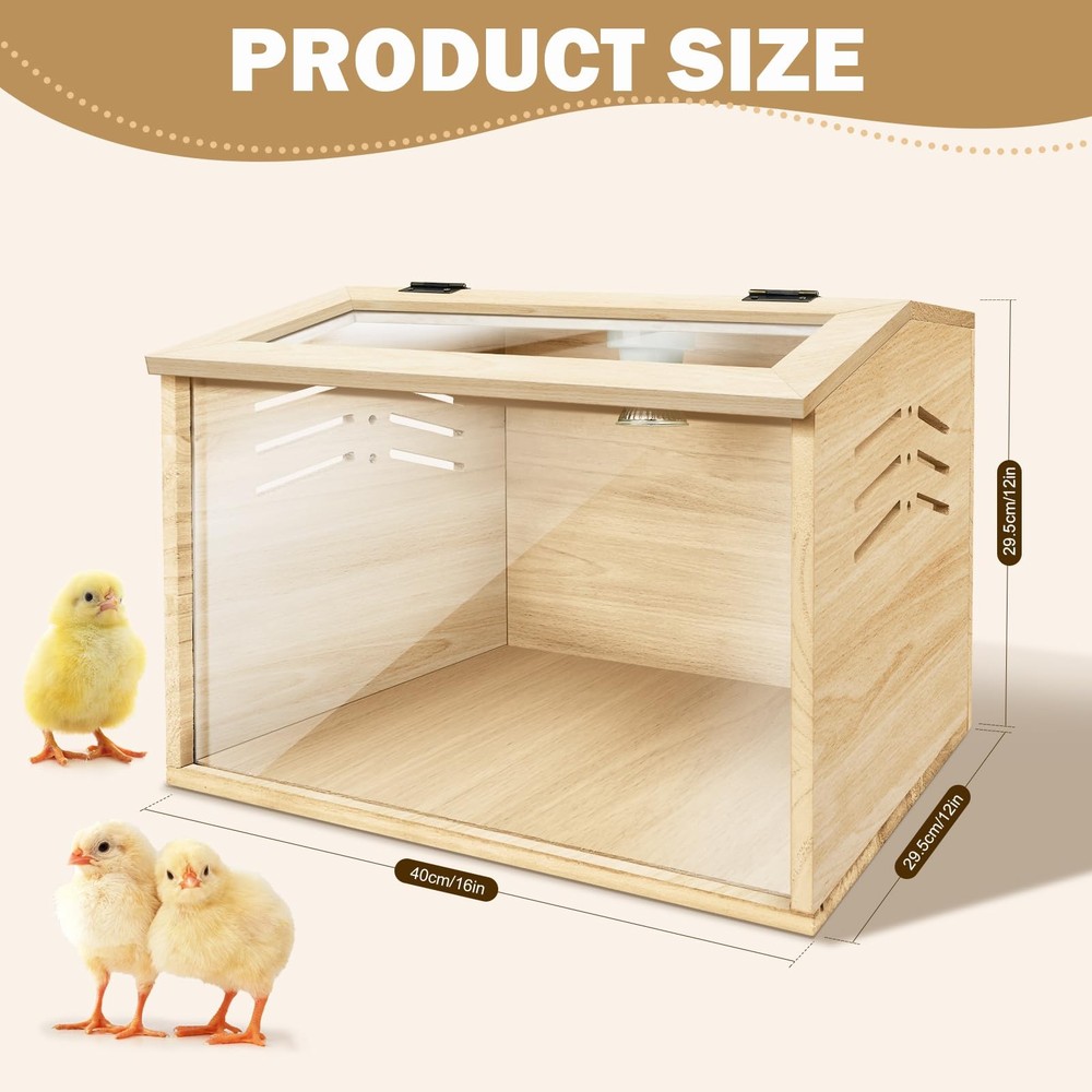 Chicken Brooder Box for Chicks & Quail with 3 Absorbent Box, Beige