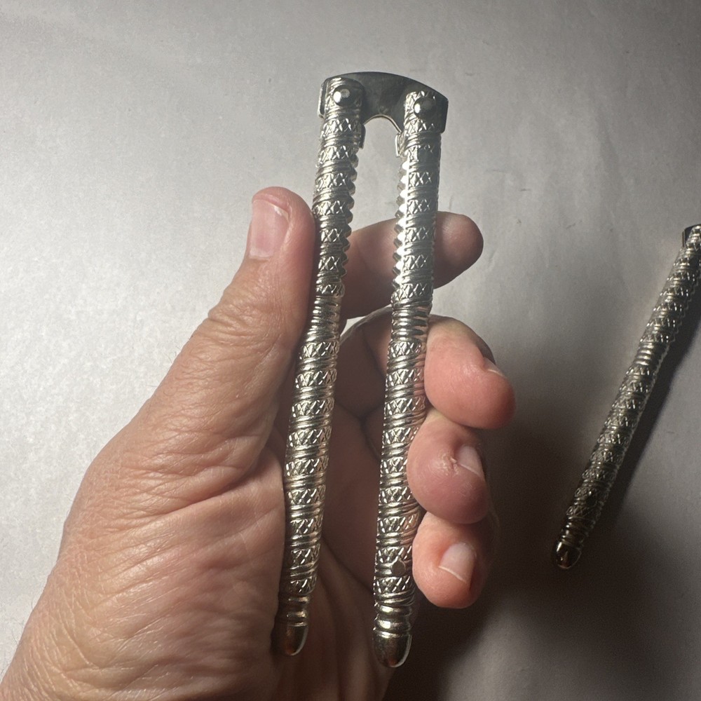(3) Vintage Hand Held Stainless Steel Nut Crackers