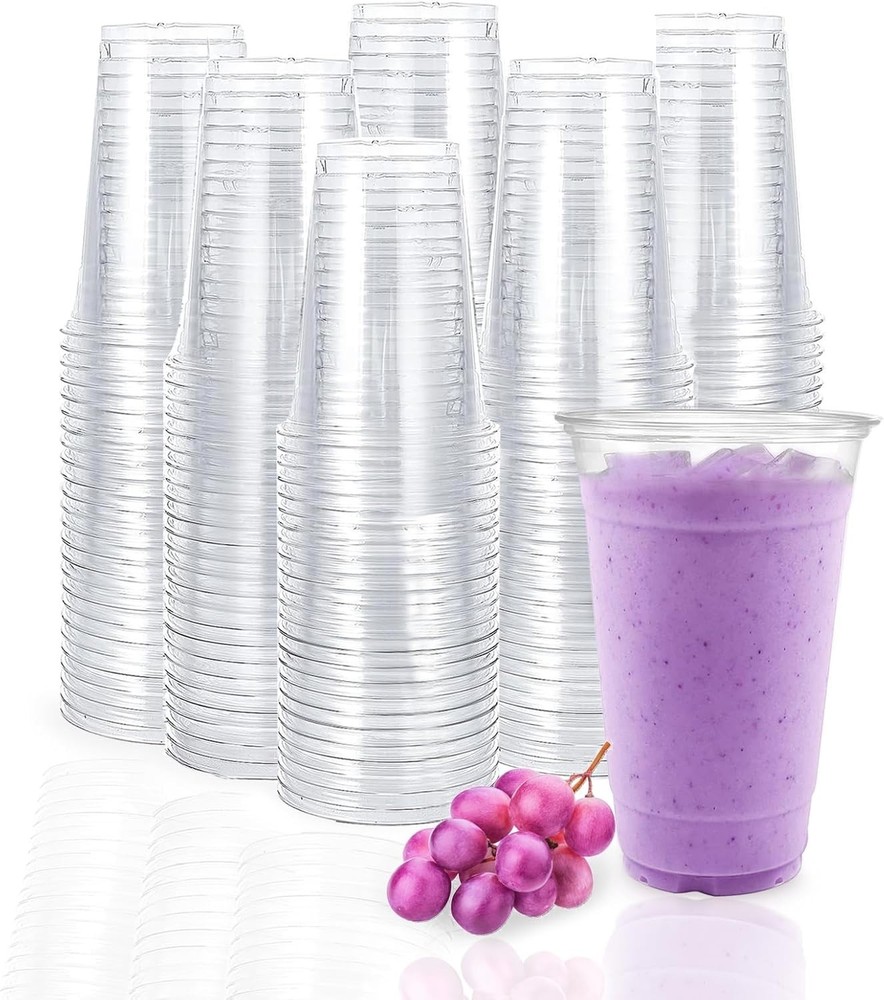 Large Capacity 24 oz Disposable Plastic Cups - 100 Pack, Eco-Friendly Design
