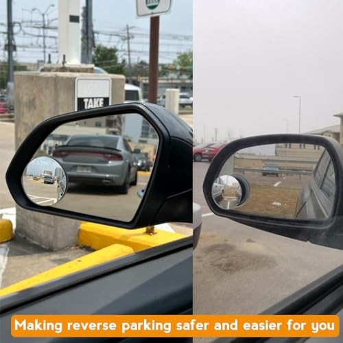 Blind Spot Mirrors 4 Pack | HD Frameless Convex Mirrors for Wide Angle Side