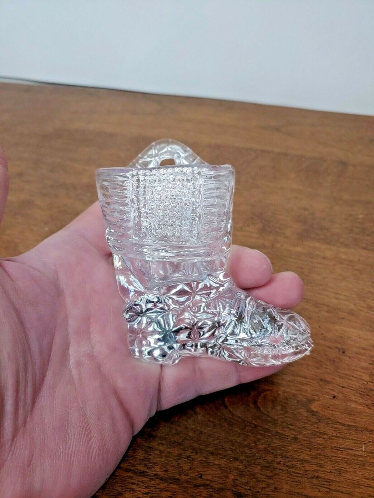BEAUTIFUL CLEAR GLASS BOOT MATCHSAFE STRIKER WALL PLAQUE