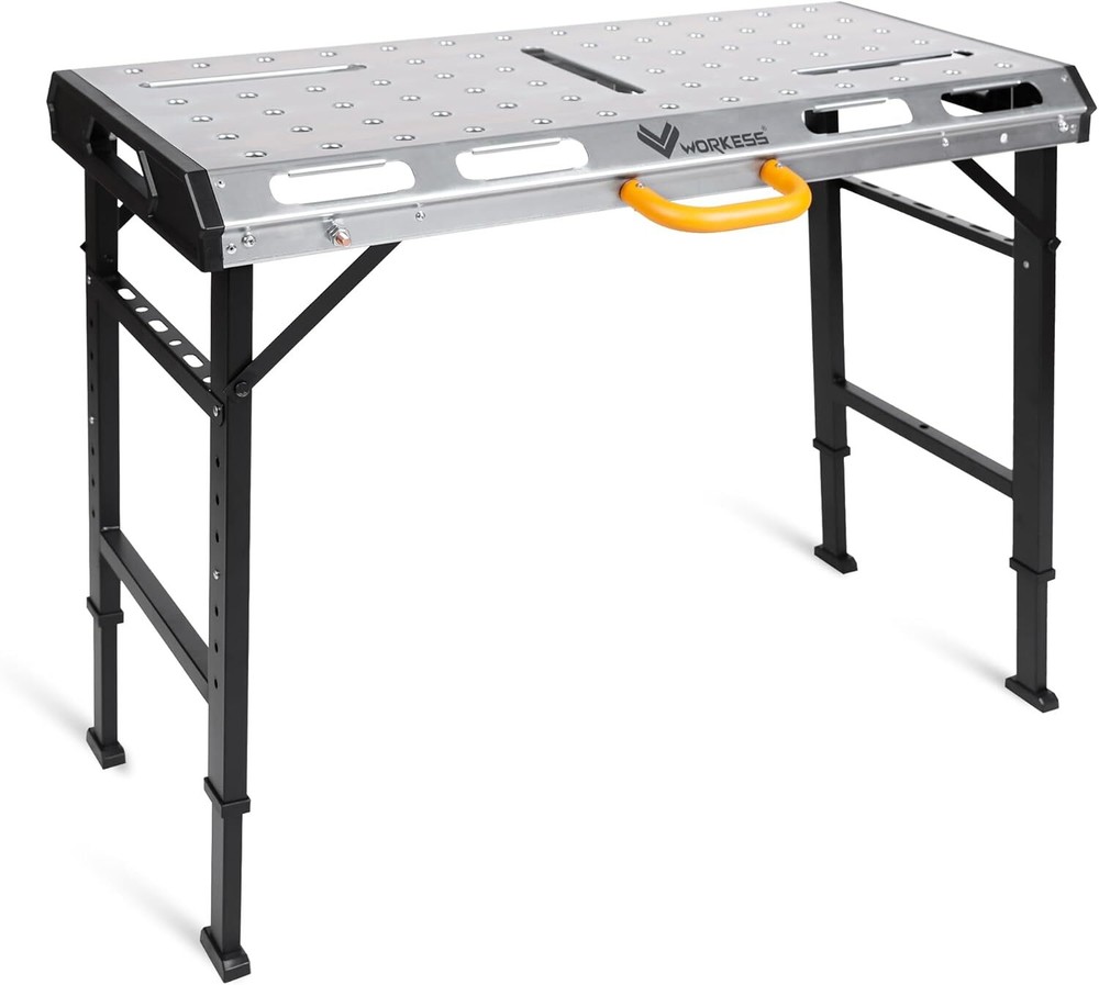 Metal Welding Table Folding 1000 lbs Load Capacity Workbench, Adjustable 7 Level