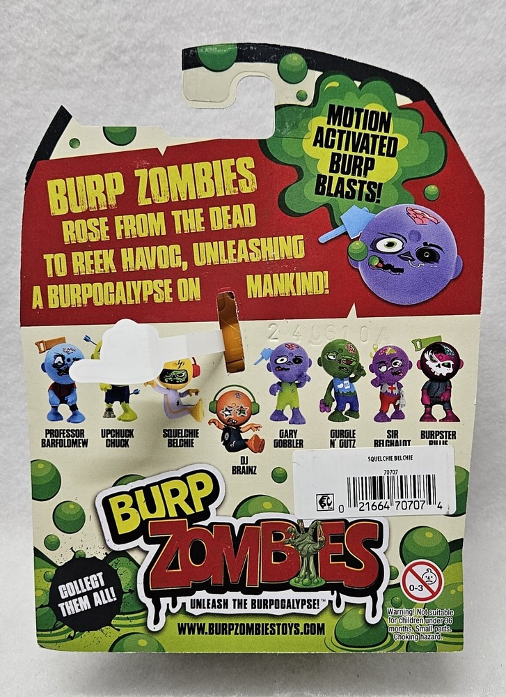 Burp Zombies Squelchie Belchie, Motion Activated, Series 1, New