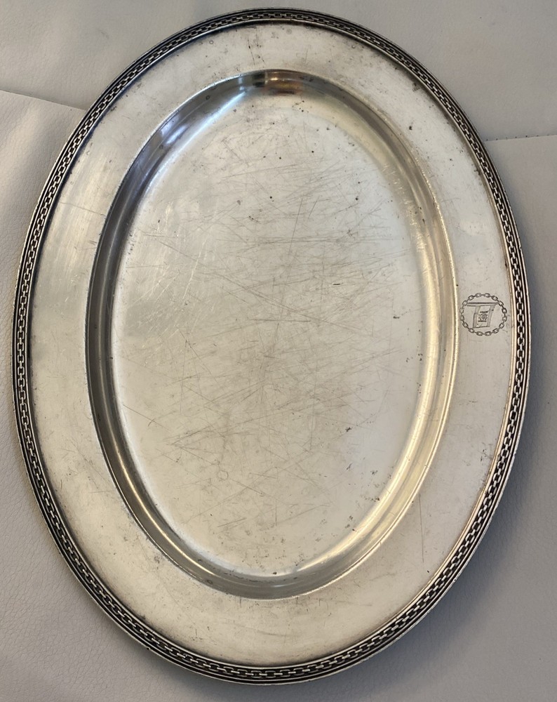 HUDSON NAVIGATION CO c1910 Ship Serving Tray Platter Silver RARE!!