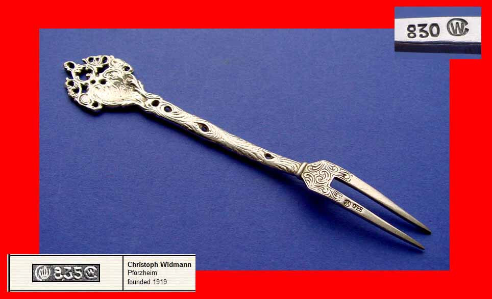 Serving fork with pierced decor, C. Widmann, 830 Silver B67