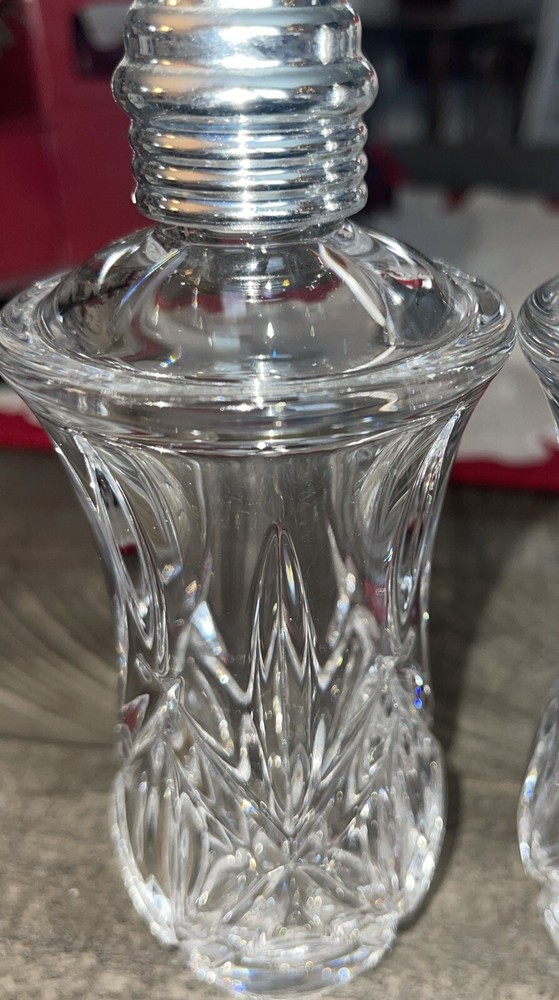 Salt & Pepper Shakers Gorham Crystal Lady Anne Pattern 7”