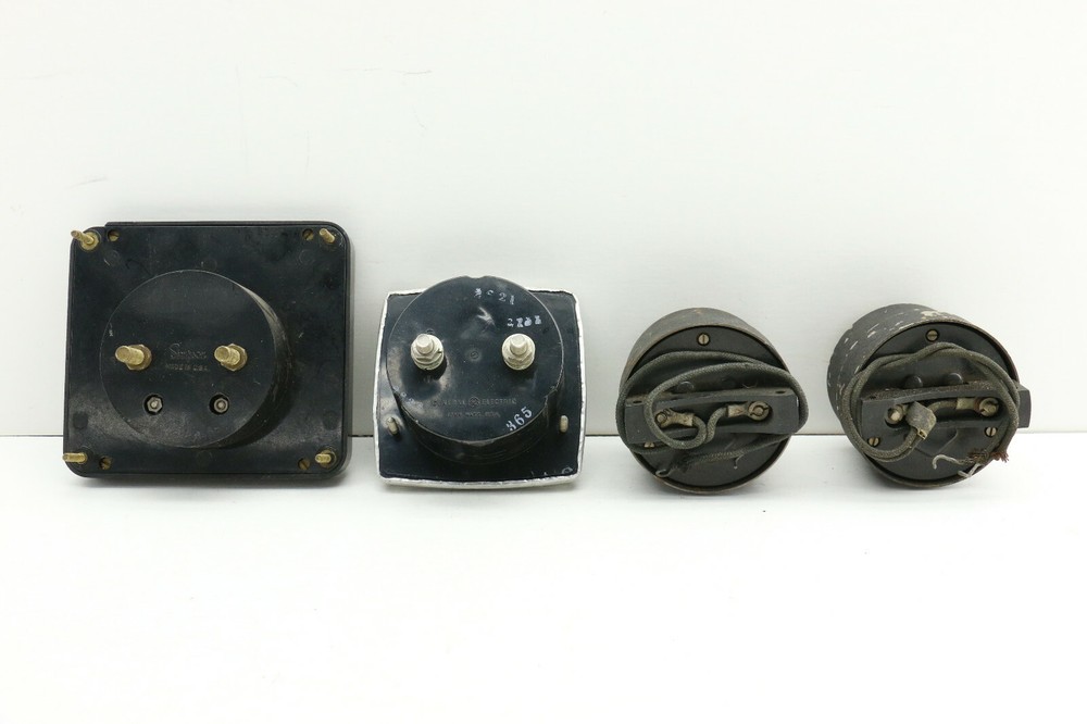 4pc Antique Vintage Steampunk Volt Gauges Untested as Found