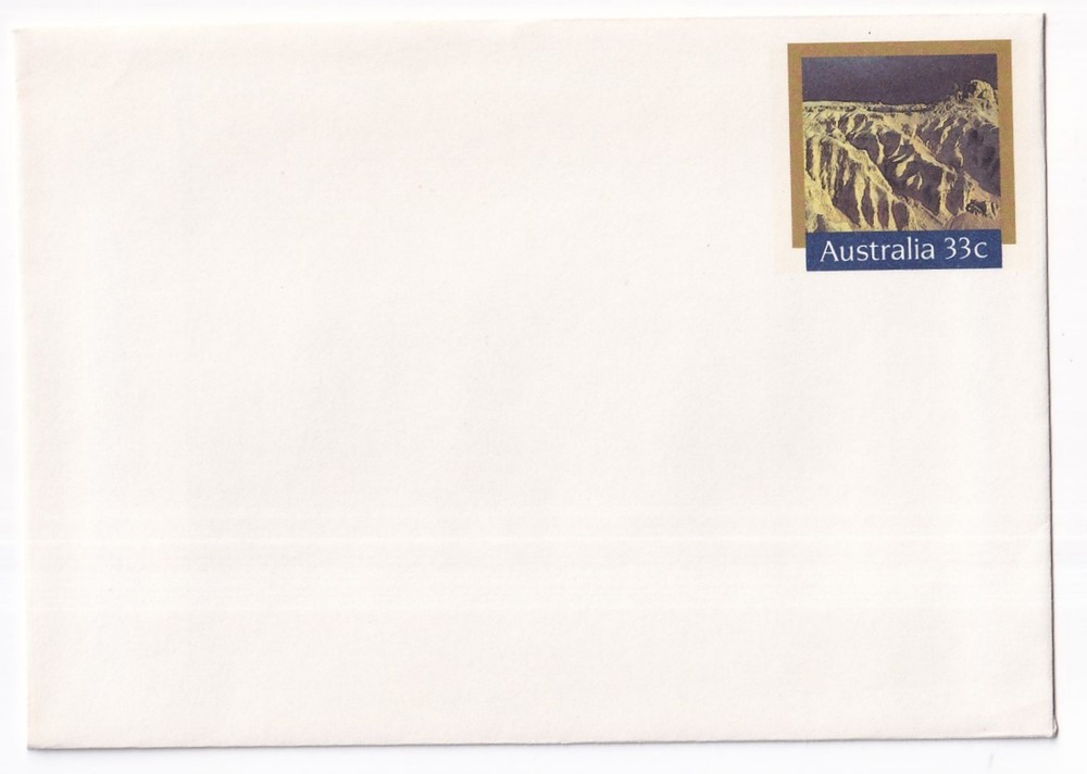 STAMP AUSTRALIA "WILLANDRA LAKES REGION" 33 CENT 1986 ENVELOPE