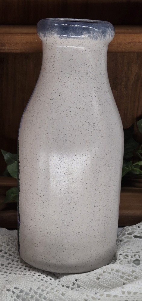 ceramic milk bottle w/ summer barn (26087) hand painted
