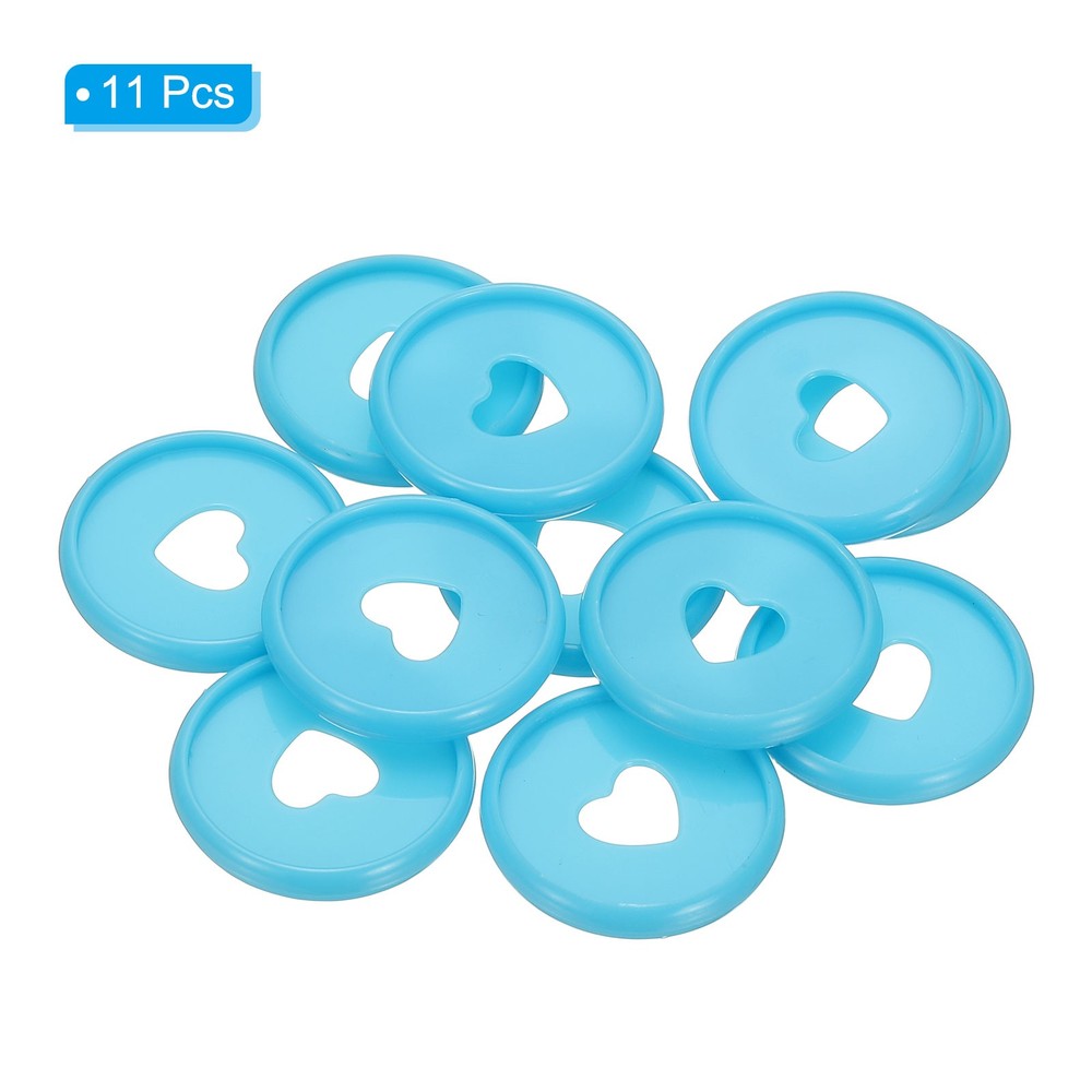 28mm Plastic Book Binding Discs, 11 Pack Expansion Discs Heart, Blue