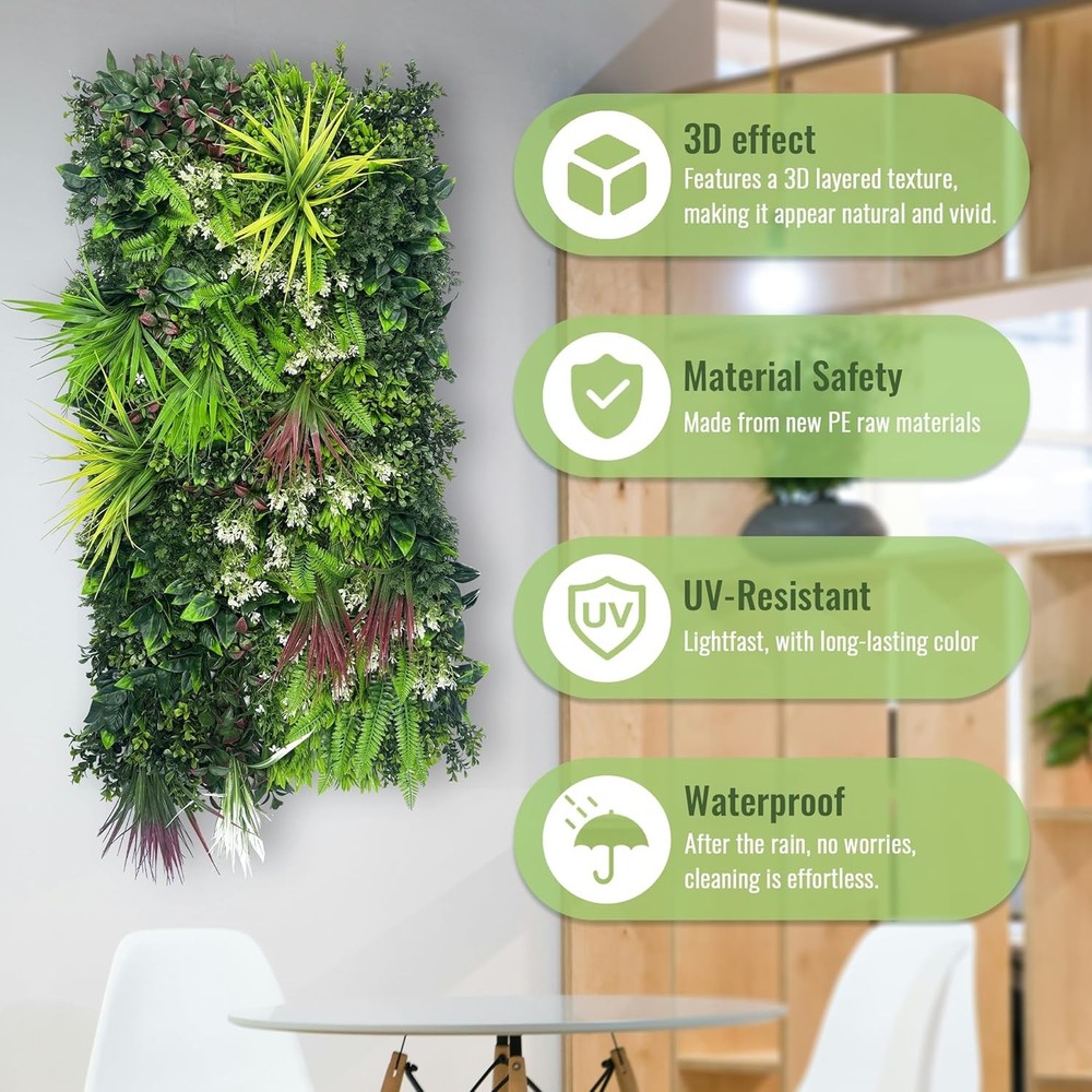 Panel Seto Artificial 40x20in UV Verde