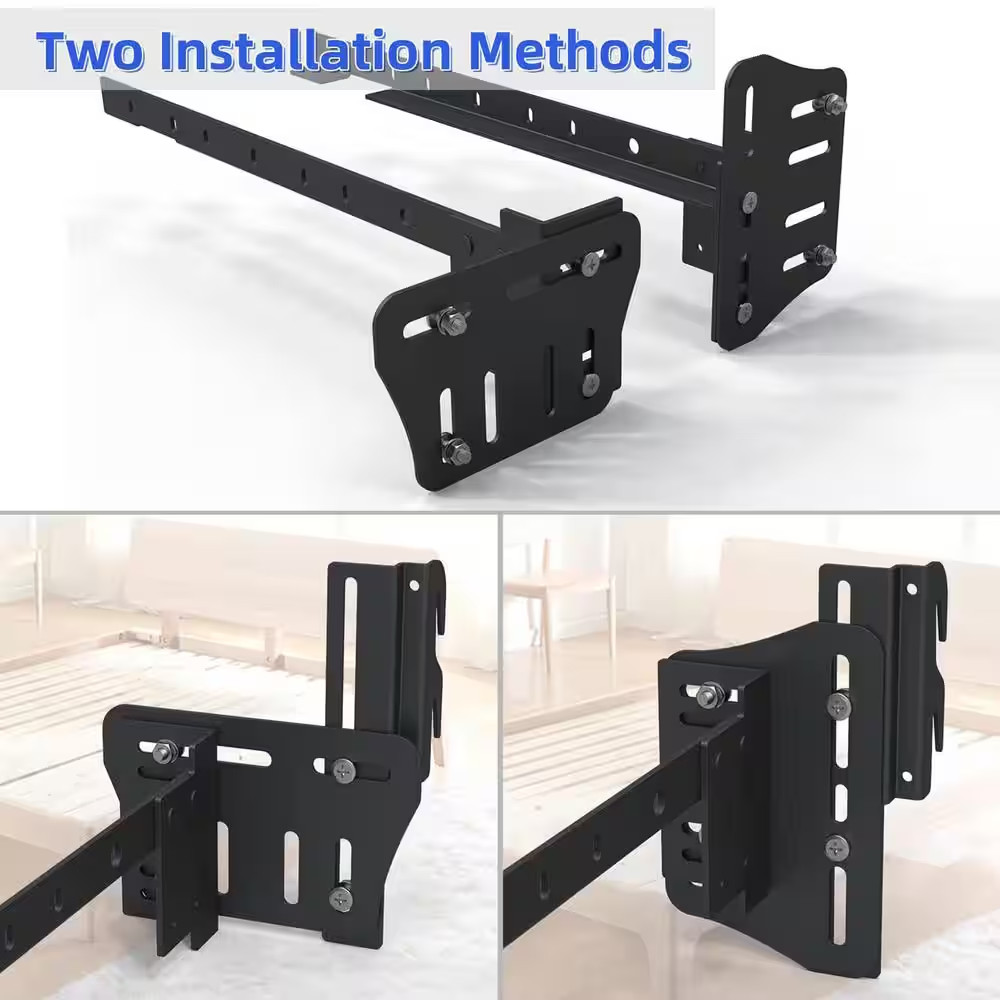 2-Piece Bed Frame Brackets Adapter with Hardware for Headboard Extra Heavy Duty
