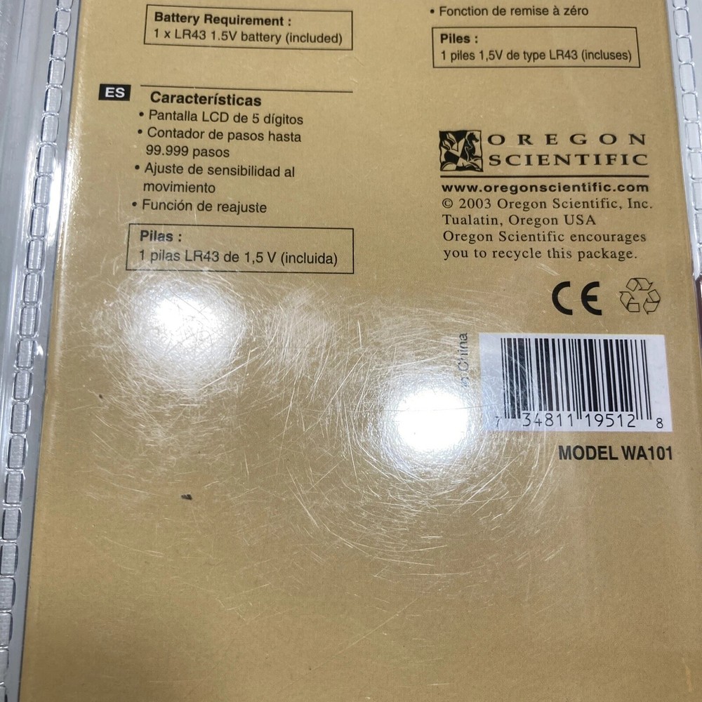 Oregon Scientific Digital Pedometer Model WA101