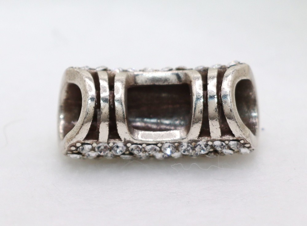 Brighton Glitter Long Crystal Bead Charm Silver Plated
