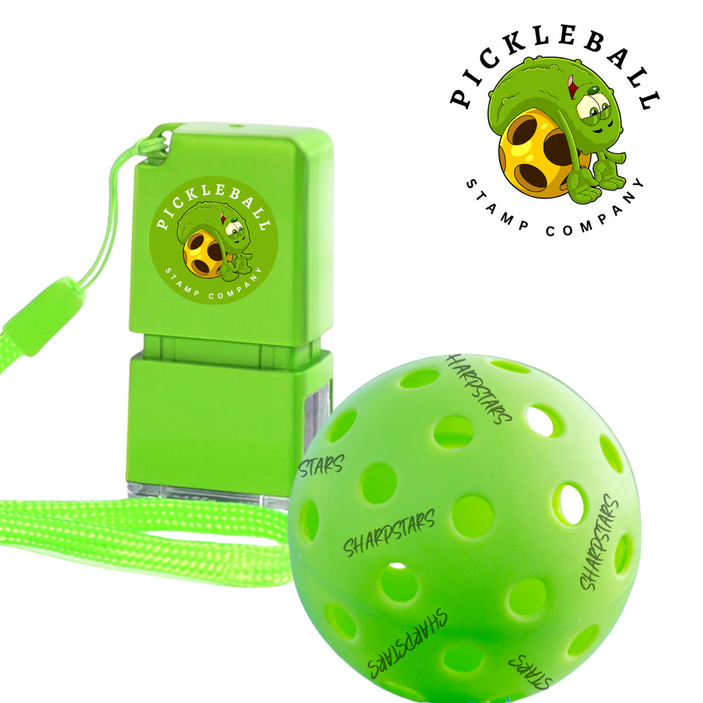 Permanent Self Inking Pickleball Ball Stamp - Rectangle