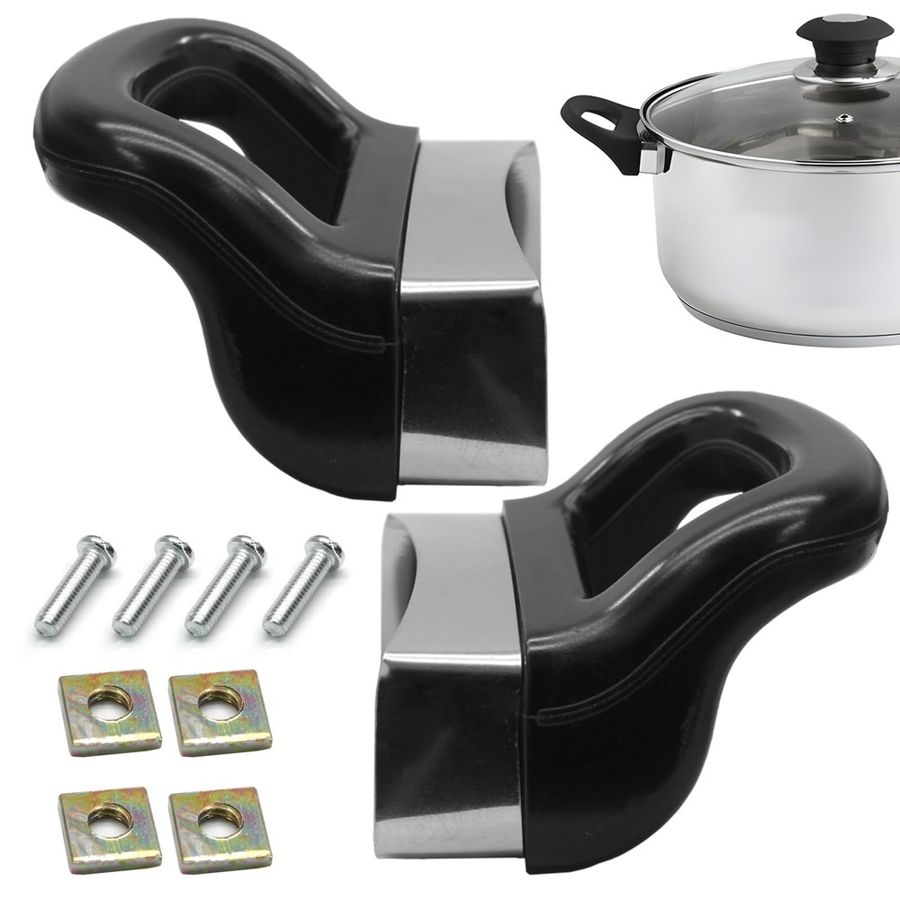 suiwotin 2pcs Pot Handle, Pan Handle Replacement for Sauce 2 Pieces, Black
