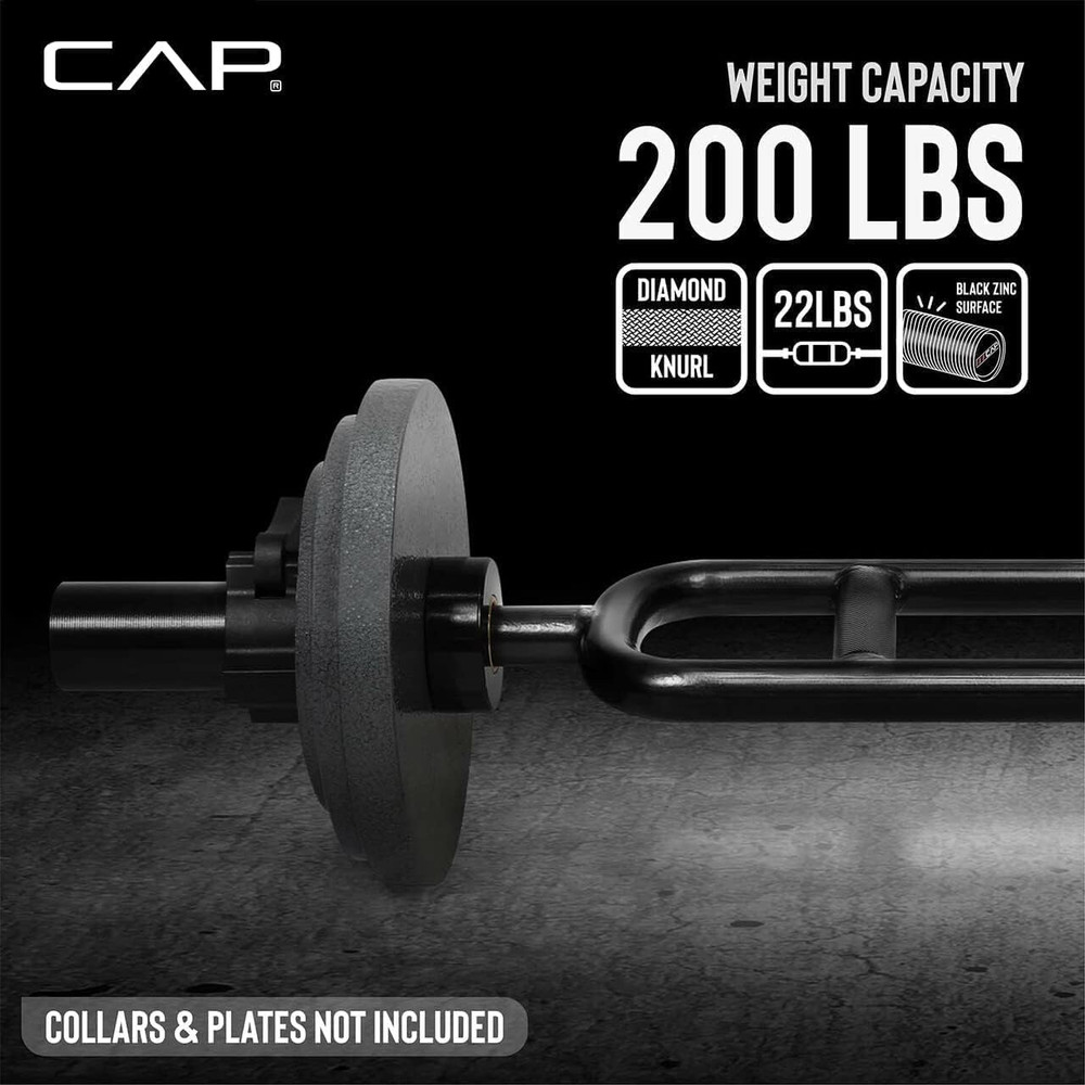 2' Solid Olympic Triceps Bar, No Collars, Black (New Version) (OBIS-34SB-3)