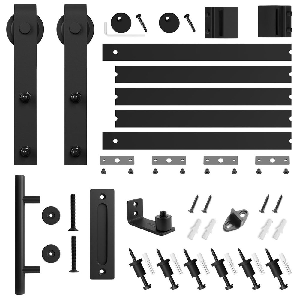 6.8FT Sliding Barn Door Hardware Kit (Include 6.8ft Track Kit & Pull Handle S...