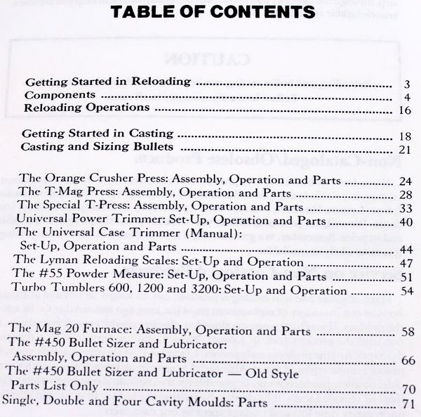 Lyman 450 Bullet Sizer Relubricator Reloading Owners User Manual Instructions