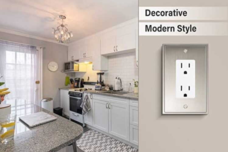 Soft Modern Decorative Wall Plate Switch Plate Outlet Single Decorator 2PK