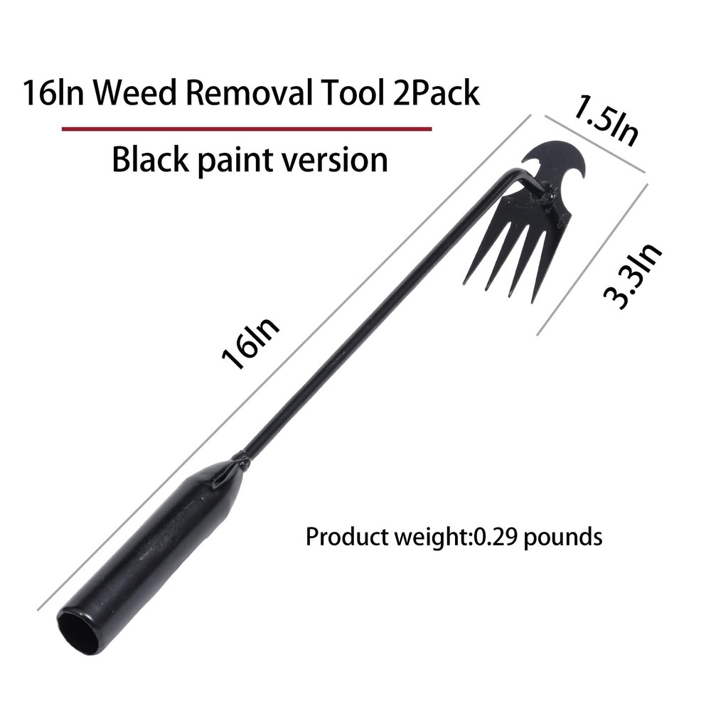 Garden Weed Pulling Tool Uprooting Weeding Tool, 4 Teeth Weed Puller Tool Man...