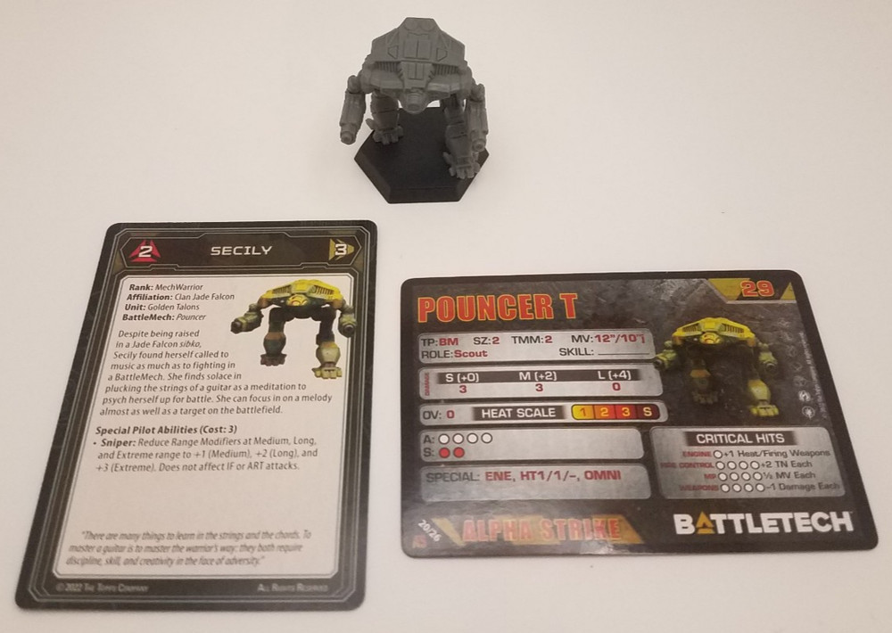 Battletech Alpha Strike - Pouncer *Mech & Cards*