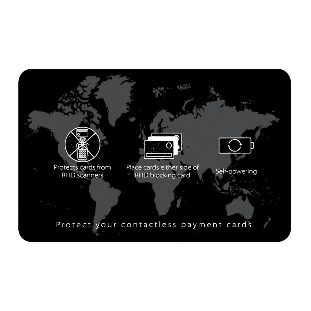 SaiTech IT 5 Pack RFID Blocking Card NFC Contactless 5 Black, Black